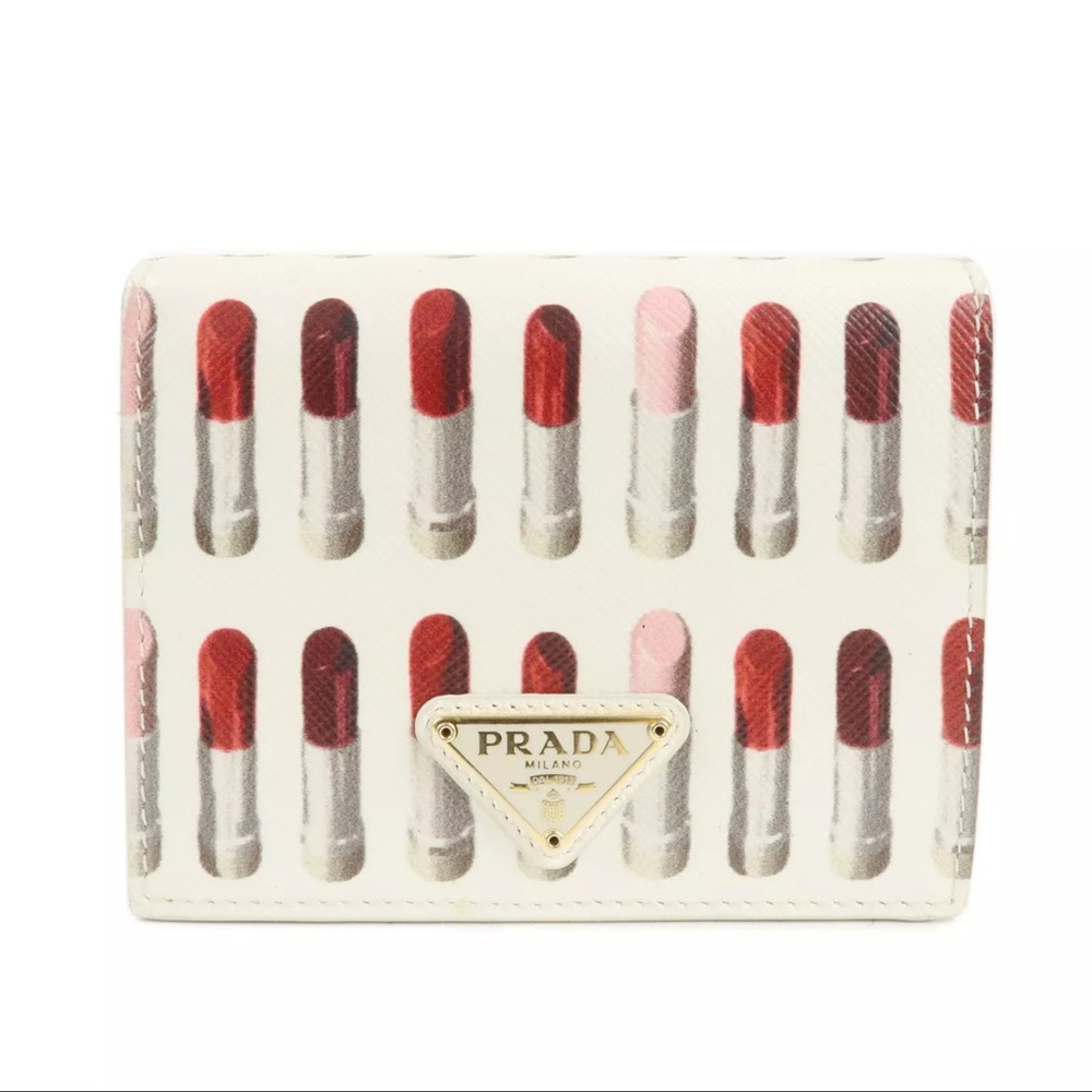 Prada Lipstick Print Wallet
